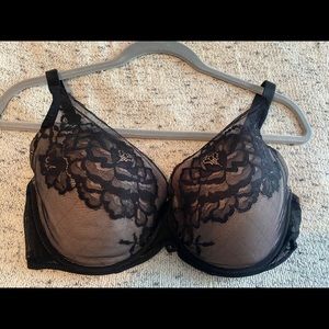 Natori Flora Contour Bra and Panty set 34G Black